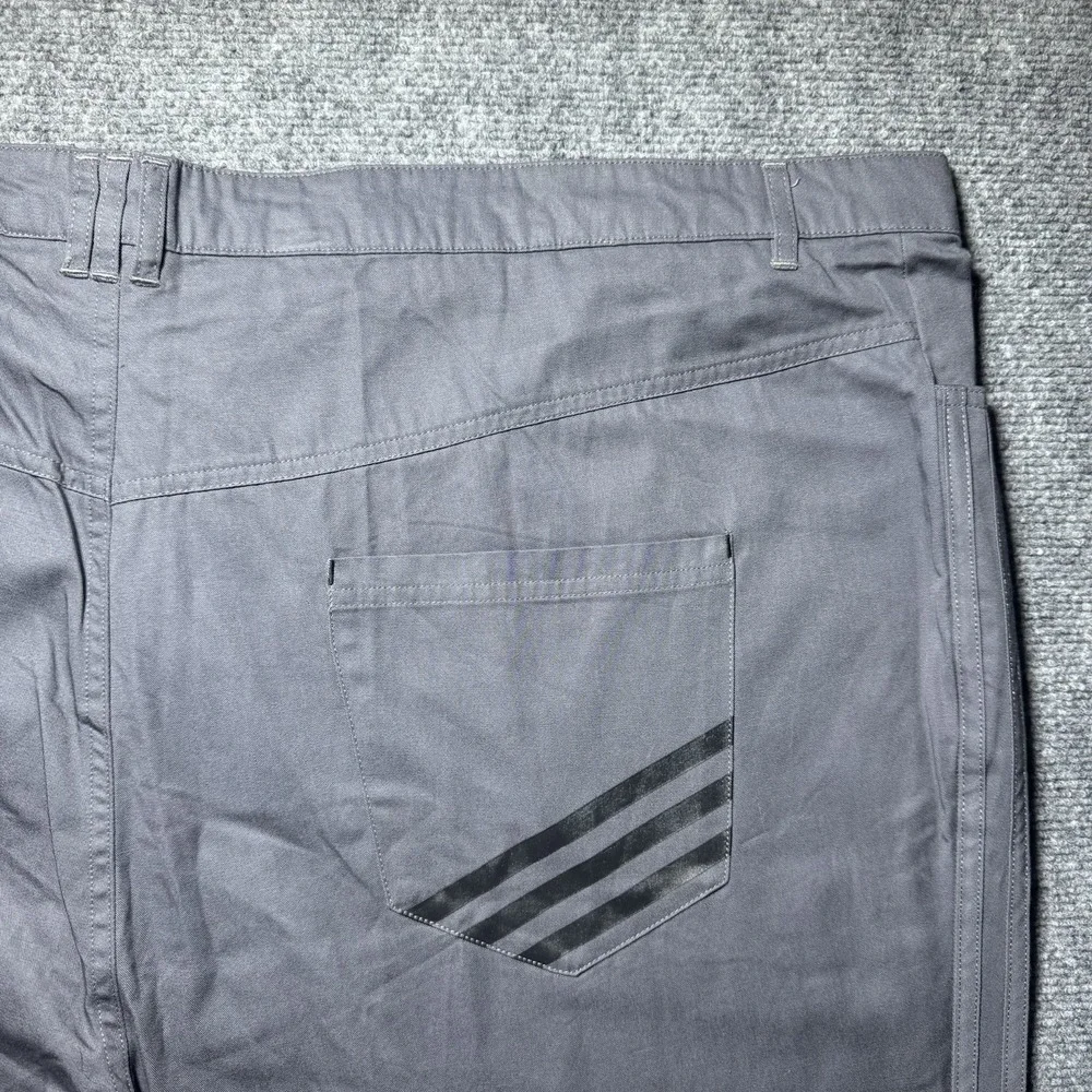 Adidas Gray Trefoil Chino Pants Men Size 3XL Gray Stripes 50x32 NEW NWT